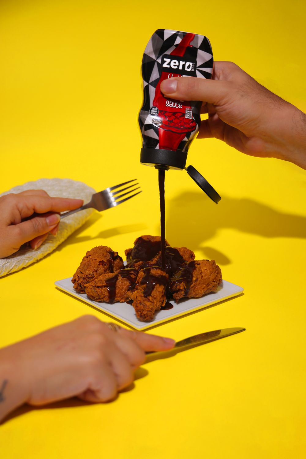 Zero Treat sauce drizzled over a plate of food